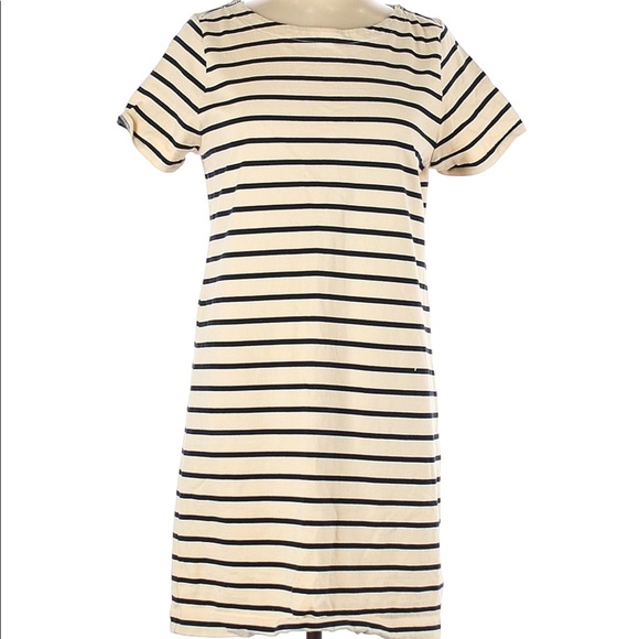 JCrew Stripe Zipper Shoulder Cotton Dress - Picture 1 of 4